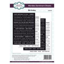 Creative Expressions Wordies Sentiment Sheets - Birthday